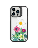 DailyObjects Clear Flowers And Daisy Black Hybrid Clear Case Cover For iPhone 13 Pro Max