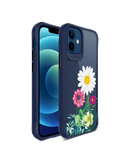 DailyObjects Clear Flowers And Daisy Blue Hybrid Clear Case Cover For iPhone 12 Mini