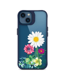DailyObjects Clear Flowers And Daisy Blue Hybrid Clear Case Cover For iPhone 13 Mini