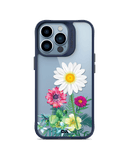 DailyObjects Clear Flowers And Daisy Blue Hybrid Clear Case Cover For iPhone 13 Pro Max