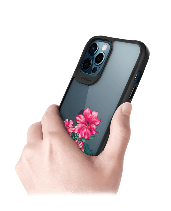 DailyObjects Clear Hibiscus Black Hybrid Clear Case Cover For iPhone 12 Pro Max