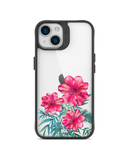 DailyObjects Clear Hibiscus Black Hybrid Clear Case Cover For iPhone 13 Mini