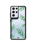 DailyObjects Clear Leaves Black Hybrid Clear Case Cover For Samsung Galaxy S21 Ultra