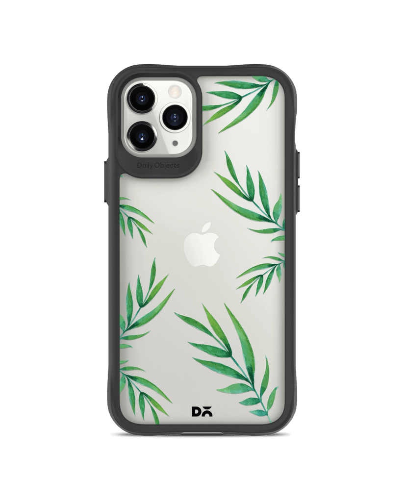 DailyObjects Clear Leaves Black Hybrid Clear Case Cover For iPhone 11 Pro Max