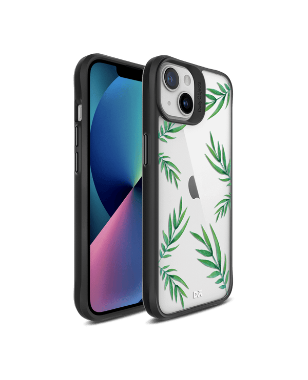 DailyObjects Clear Leaves Black Hybrid Clear Case Cover For iPhone 13 Mini