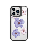 DailyObjects Clear Mauve & White Flowers Black Hybrid Clear Case Cover For iPhone 13 Pro Max