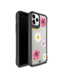 DailyObjects Clear Multicoloured Flowers Black Hybrid Clear Case Cover For iPhone 11 Pro