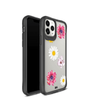 DailyObjects Clear Multicoloured Flowers Black Hybrid Clear Case Cover For iPhone 11 Pro Max