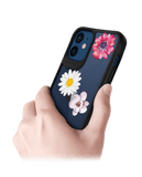 DailyObjects Clear Multicoloured Flowers Black Hybrid Clear Case Cover For iPhone 12 Mini