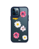 DailyObjects Clear Multicoloured Flowers Blue Hybrid Clear Case Cover For iPhone 12 Pro