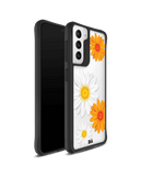 DailyObjects Clear Painted Flowers Black Hybrid Clear Case Cover For Samsung Galaxy S21 Plus