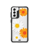 DailyObjects Clear Painted Flowers Black Hybrid Clear Case Cover For Samsung Galaxy S21 Plus