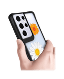 DailyObjects Clear Painted Flowers Black Hybrid Clear Case Cover For Samsung Galaxy S21 Ultra