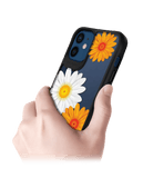 DailyObjects Clear Painted Flowers Black Hybrid Clear Case Cover For iPhone 12 Mini