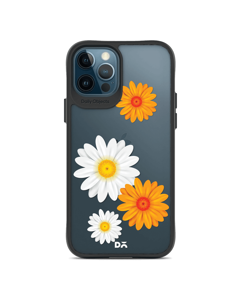 DailyObjects Clear Painted Flowers Black Hybrid Clear Case Cover For iPhone 12 Pro Max