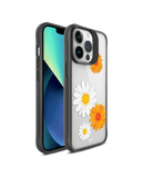DailyObjects Clear Painted Flowers Black Hybrid Clear Phone Case Cover For iPhone 14 Pro
