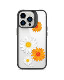 DailyObjects Clear Painted Flowers Black Hybrid Clear Phone Case Cover For iPhone 14 Pro