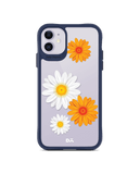 DailyObjects Clear Painted Flowers Blue Hybrid Clear Case Cover For iPhone 11