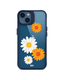 DailyObjects Clear Painted Flowers Blue Hybrid Clear Case Cover For iPhone 13 Mini
