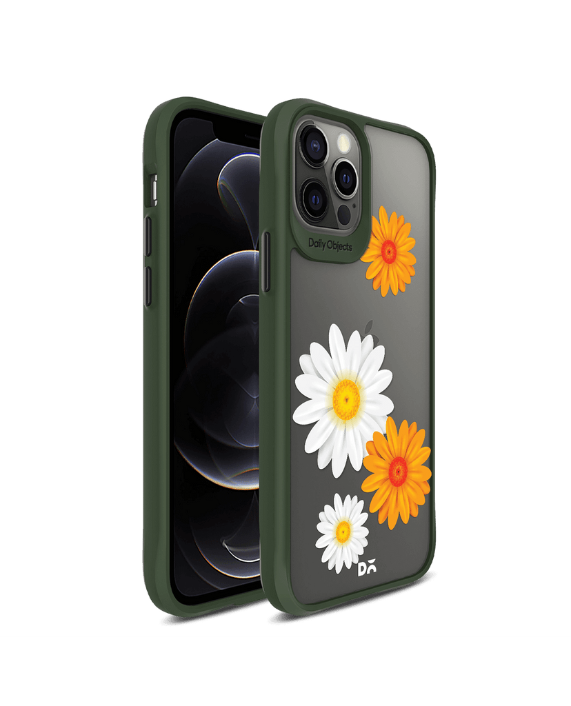 DailyObjects Clear Painted Flowers Green Hybrid Clear Case Cover For iPhone 12 Pro Max