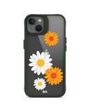 DailyObjects Clear Painted Flowers Green Hybrid Clear Case Cover For iPhone 13