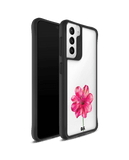 DailyObjects Clear Painted Hibiscus Black Hybrid Clear Case Cover For Samsung Galaxy S21