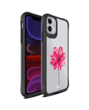 DailyObjects Clear Painted Hibiscus Black Hybrid Clear Case Cover For iPhone 11
