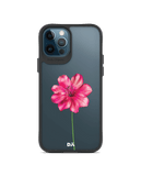 DailyObjects Clear Painted Hibiscus Black Hybrid Clear Case Cover For iPhone 12 Pro Max