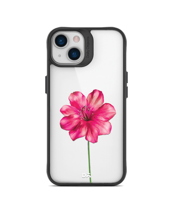 DailyObjects Clear Painted Hibiscus Black Hybrid Clear Case Cover For iPhone 13 Mini