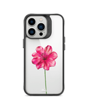 DailyObjects Clear Painted Hibiscus Black Hybrid Clear Case Cover For iPhone 13 Pro Max