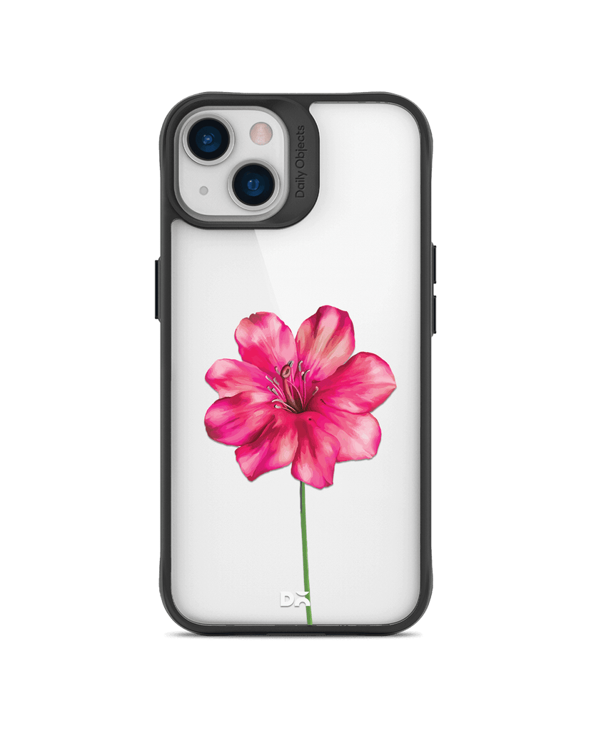DailyObjects Clear Painted Hibiscus Black Hybrid Clear Case Cover For iPhone 13