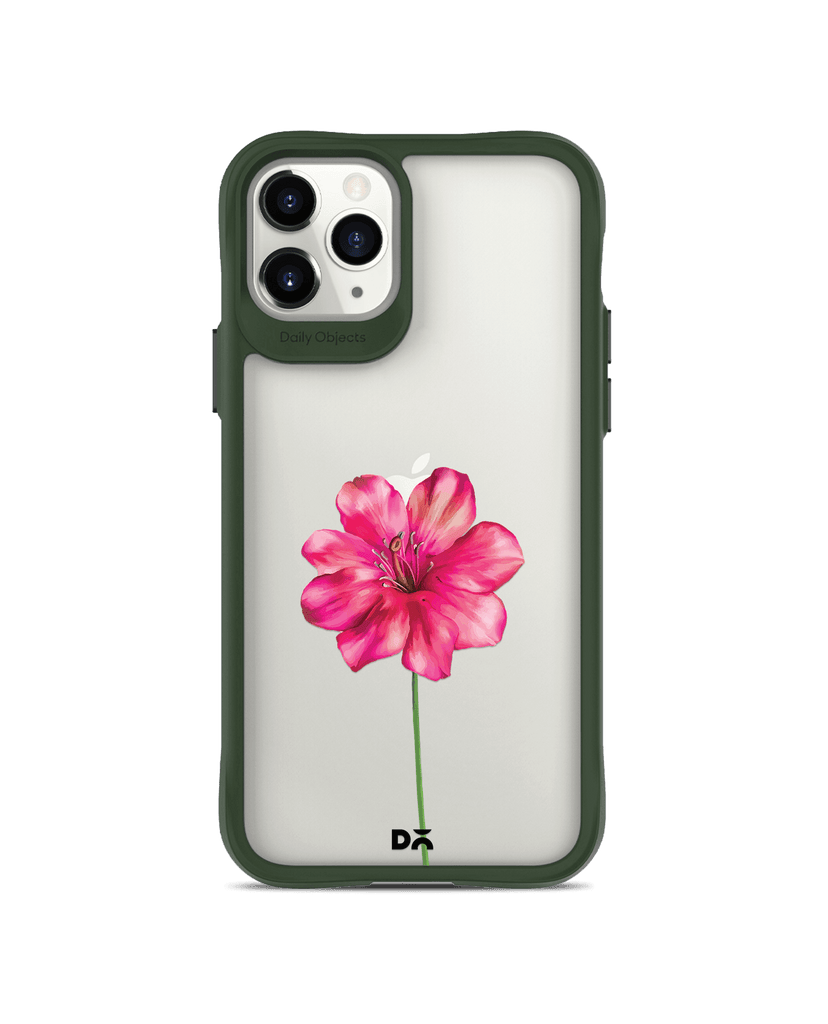 DailyObjects Clear Painted Hibiscus Green Hybrid Clear Case Cover For iPhone 11 Pro Max