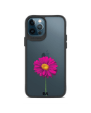 DailyObjects Clear Painted Purple Flower Black Hybrid Clear Case Cover For iPhone 12 Pro Max
