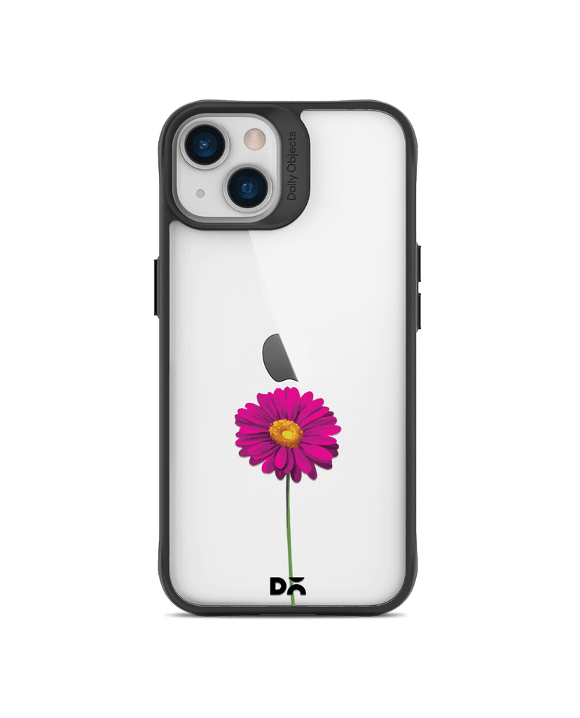 DailyObjects Clear Painted Purple Flower Black Hybrid Clear Case Cover For iPhone 13 Mini