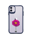 DailyObjects Clear Painted Purple Flower Blue Hybrid Clear Case Cover For iPhone 11