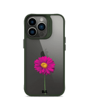 DailyObjects Clear Painted Purple Flower Green Hybrid Clear Case Cover For iPhone 13 Pro