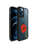 DailyObjects Clear Painted Red Flower Black Hybrid Clear Case Cover For iPhone 12 Pro Max