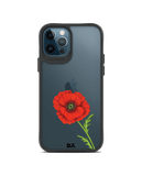 DailyObjects Clear Painted Red Flower Black Hybrid Clear Case Cover For iPhone 12 Pro Max
