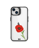 DailyObjects Clear Painted Red Flower Black Hybrid Clear Case Cover For iPhone 13 Mini