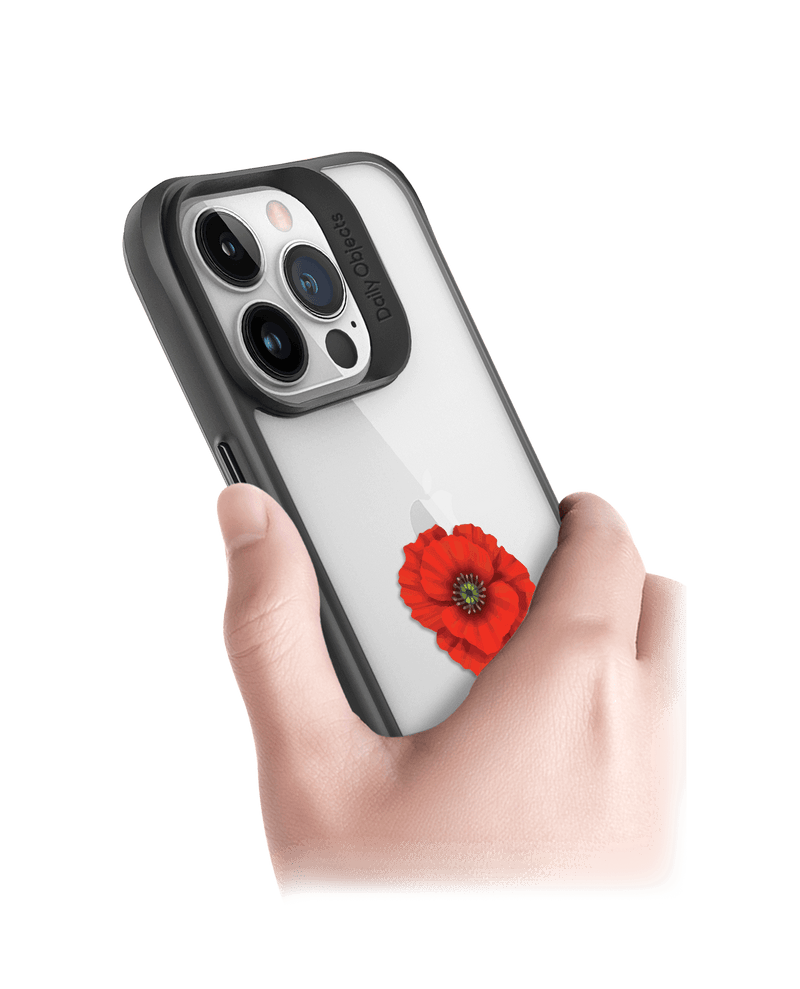 DailyObjects Clear Painted Red Flower Black Hybrid Clear Phone Case Cover For iPhone 14 Pro Max