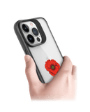 DailyObjects Clear Painted Red Flower Black Hybrid Clear Phone Case Cover For iPhone 14 Pro Max