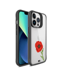DailyObjects Clear Painted Red Flower Black Hybrid Clear Phone Case Cover For iPhone 14 Pro Max