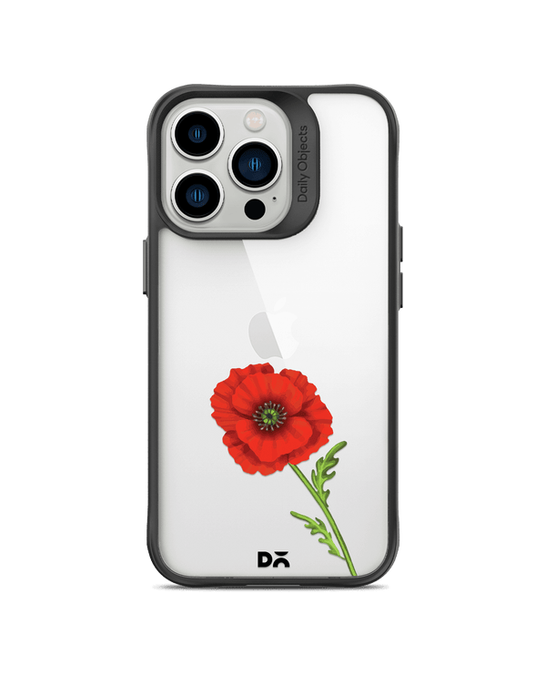 DailyObjects Clear Painted Red Flower Black Hybrid Clear Phone Case Cover For iPhone 14 Pro Max