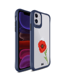 DailyObjects Clear Painted Red Flower Blue Hybrid Clear Case Cover For iPhone 11