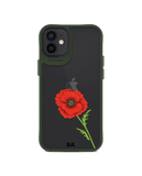 DailyObjects Clear Painted Red Flower Green Hybrid Clear Case Cover For iPhone 12 Mini