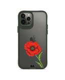 DailyObjects Clear Painted Red Flower Green Hybrid Clear Case Cover For iPhone 12 Pro Max