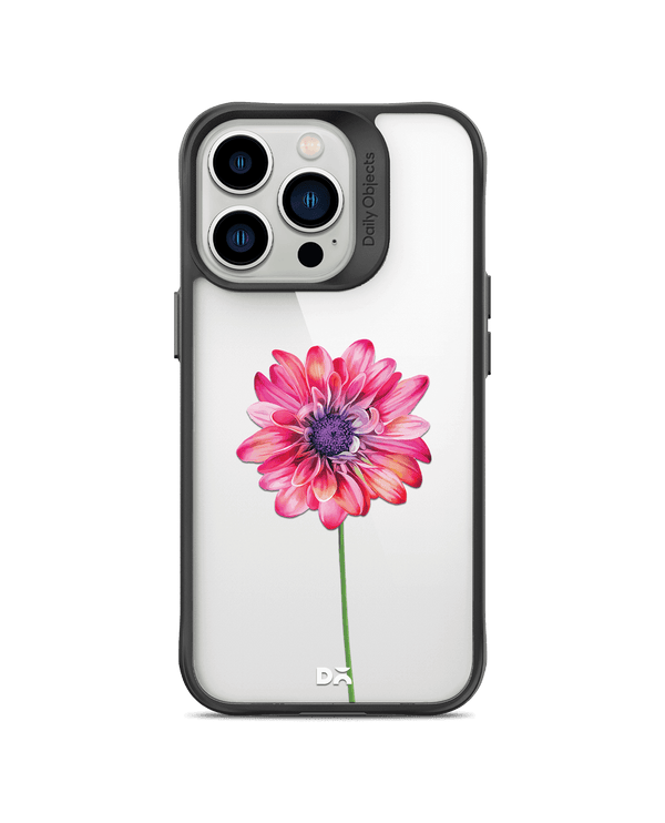 DailyObjects Clear Pink & Purple Painted Flower Black Hybrid Clear Phone Case Cover For iPhone 14 Pro Max