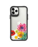 DailyObjects Clear Pink & Yellow Flowers Black Hybrid Clear Case Cover For iPhone 11 Pro