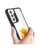 DailyObjects Clear Sunflower Black Hybrid Clear Case Cover For Samsung Galaxy S21 Plus