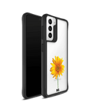 DailyObjects Clear Sunflower Black Hybrid Clear Case Cover For Samsung Galaxy S21 Plus